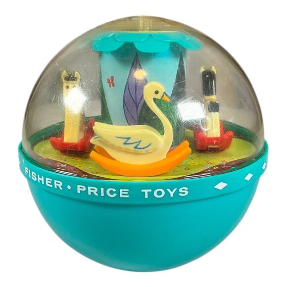 Vintage Fisher-Price Merry-Go-Round Push ’N Spin Toy 1960s–70s Classic Baby - Picture 6 of 14